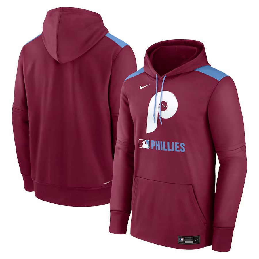 Men 2025 MLB Philadelphia Phillies Red Nike hoodie style 1->philadelphia phillies->MLB Jersey